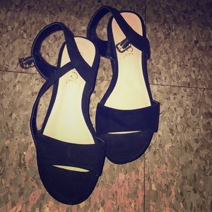 BLACK SUEDE WEDGES